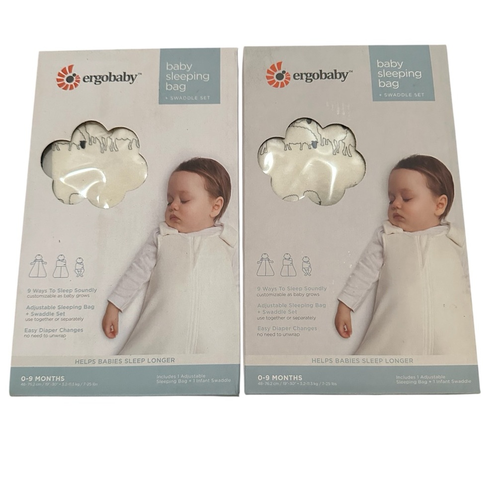Ergobaby White Baby Swaddle Bag Pack of 2